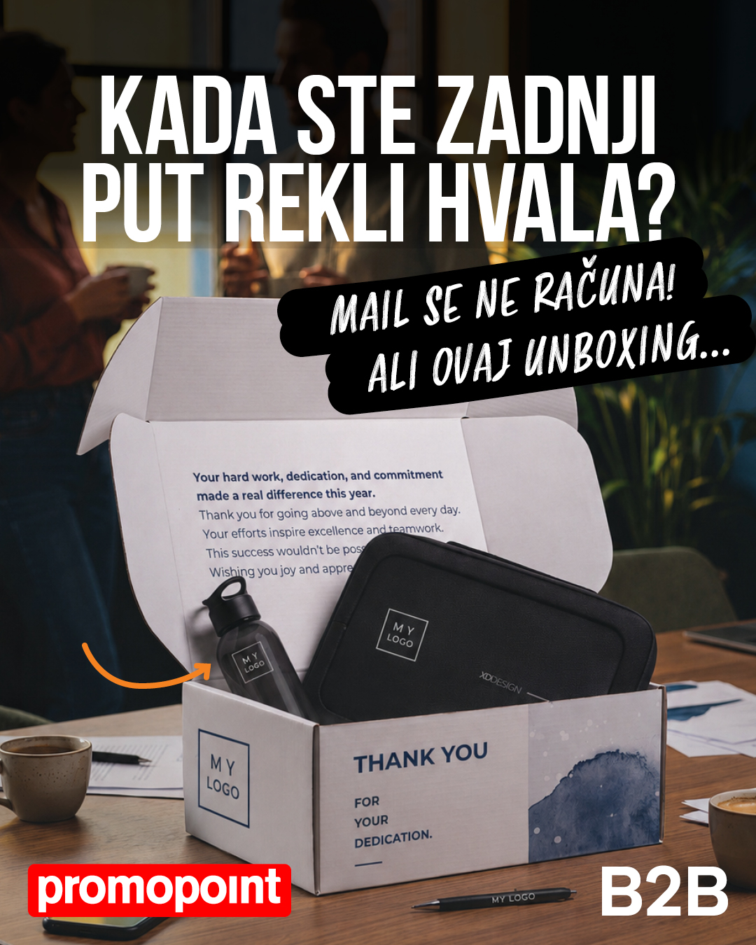 🎁 𝗞𝗮𝗸𝗼 𝘇𝗮𝗽𝗼𝘀𝗹𝗲𝗻𝗶𝗰𝗶𝗺𝗮 𝗿𝗲𝗰́𝗶 „𝗵𝘃𝗮𝗹𝗮❞ 𝘁𝗮𝗸𝗼 𝗱𝗮 𝘁𝗼 𝗻𝗲 𝗼𝘀𝘁𝗮𝗻𝗲 𝘀𝗮𝗺𝗼 𝗻𝗮 𝗿𝗶𝗷𝗲𝗰̌𝗶𝗺𝗮?

Poklon zahvale na kraju projekta, uspješne godine ili važnog poslovnog razdoblja može napraviti upravo to: pretvoriti priznanje u nešto konkretno i osobno.

💙 pažljivo odabrani proizvodi pokazuju da iza poklona postoji namjera
💙 personalizirani set daje zahvali veću vrijednost i premium dojam
💙 proizvodi koje će zaposlenici koristiti produžuju pozitivan osjećaj i nakon trenutka darivanja
💙 kvalitetan poklon jača osjećaj pripadnosti i pokazuje koliko cijenite njihov doprinos

Mail se pročita i zatvori. Dobro osmišljen poklon ostaje, zajedno s osjećajem da je nečiji trud zaista primijećen i cijenjen.

#promopoint #poslovnipokloni #B2B #personaliziraniposlovnipokloni #poslovnipoklon #promotivniproizvodi #promotivnipokloni #promotivnidarovi #poslovnidarovi #poslovnipokloni #promopoklon #promopokloni #promo